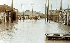 Wells Street under water